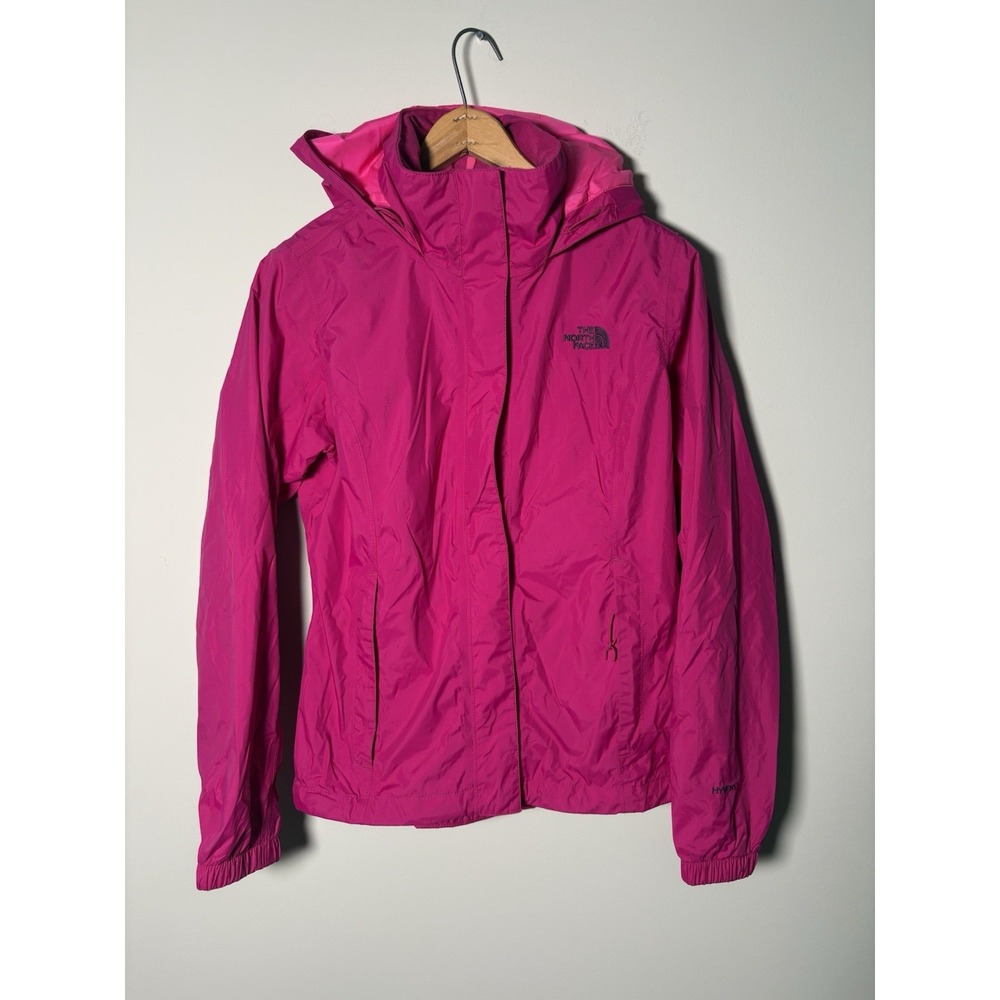 The North Face Jacket Womens Small Pink HyVent Waterproof Hooded Rain Coat